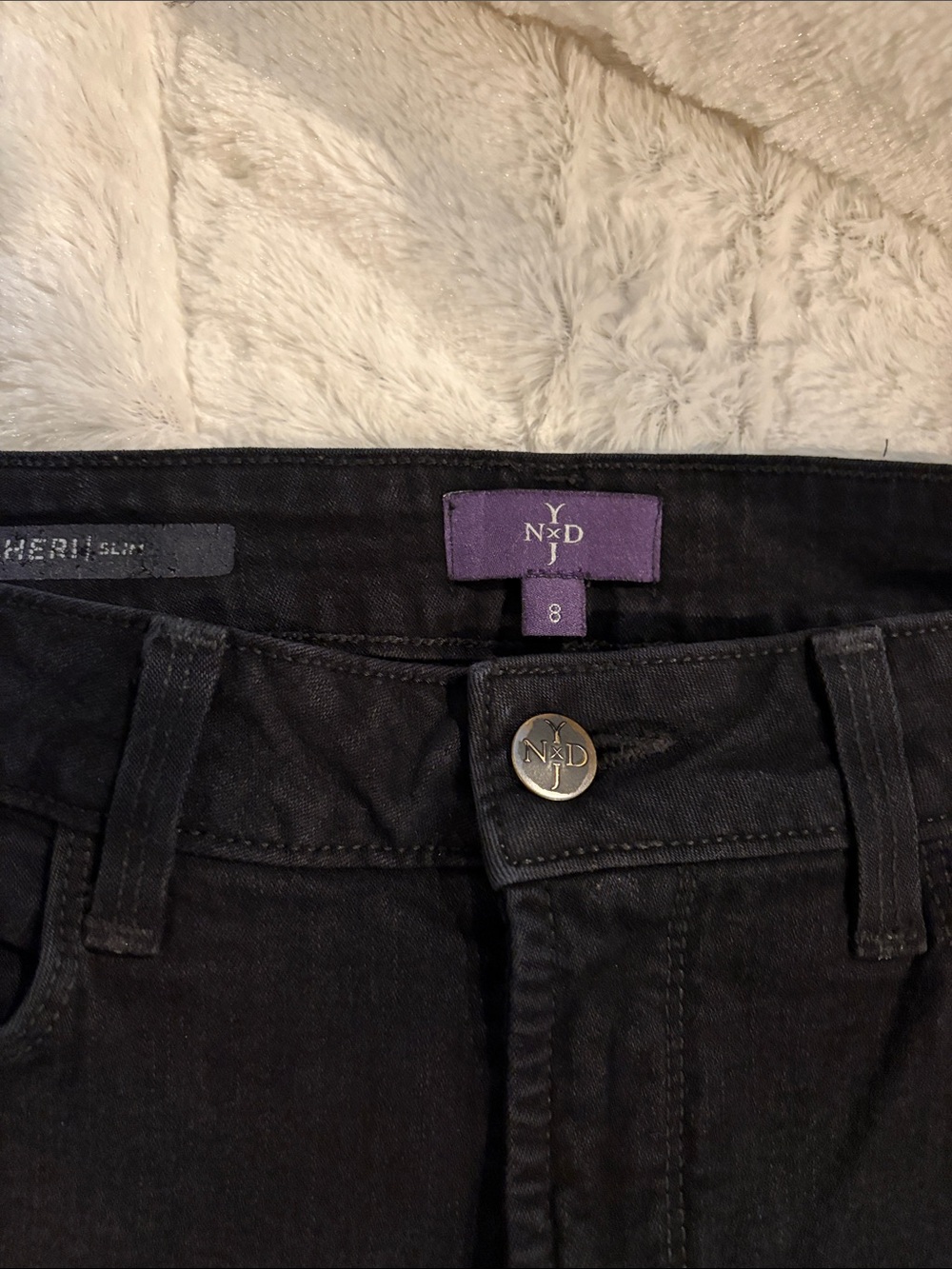 NYDJ Black Straight Leg High-Rise Jeans